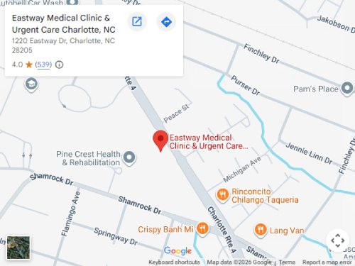 Get Directions to Eastway Medical Clinic & Urgent Care in Charlotte, NC Get Directions to Eastway Medical Clinic & Urgent Care in Charlotte, NC