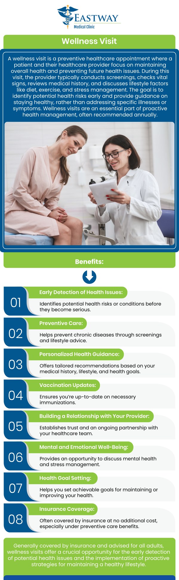 By combining regular communication, personalized attention, and the convenience of urgent care services when you need them, Eastway Medical Clinic and Urgent Care transforms routine wellness exams into a proactive, patient-centered partnership. Dr. Sylvia Okoye, MD, and Dr. Joseph Okoye, MD help you achieve and maintain optimal health, today and for years to come. For more information, please contact us or book an appointment online. We are conveniently located at 1220 Eastway Drive Charlotte, NC 28205. By combining regular communication, personalized attention, and the convenience of urgent care services when you need them, Eastway Medical Clinic and Urgent Care transforms routine wellness exams into a proactive, patient-centered partnership. Dr. Sylvia Okoye, MD, and Dr. Joseph Okoye, MD help you achieve and maintain optimal health, today and for years to come. For more information, please contact us or book an appointment online. We are conveniently located at 1220 Eastway Drive Charlotte, NC 28205.